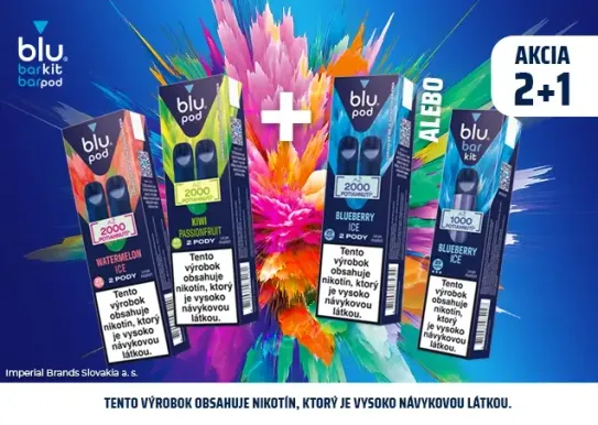 blu bar pody podľa nálady, nakúp 2 pody a získaj 1 balenie pod alebo kit