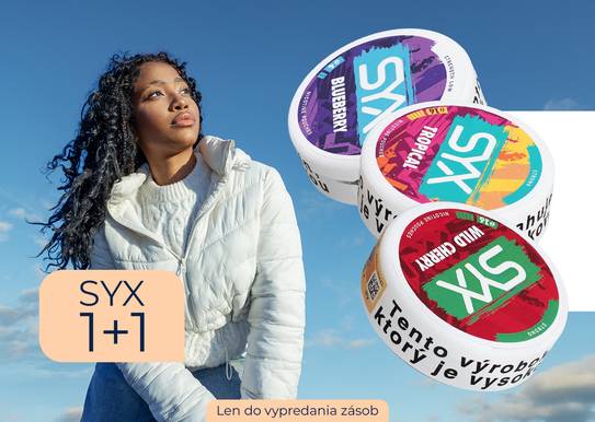SYX: Objav akciu 1+1 na osviežujúce príchute nikotínových sáčkov