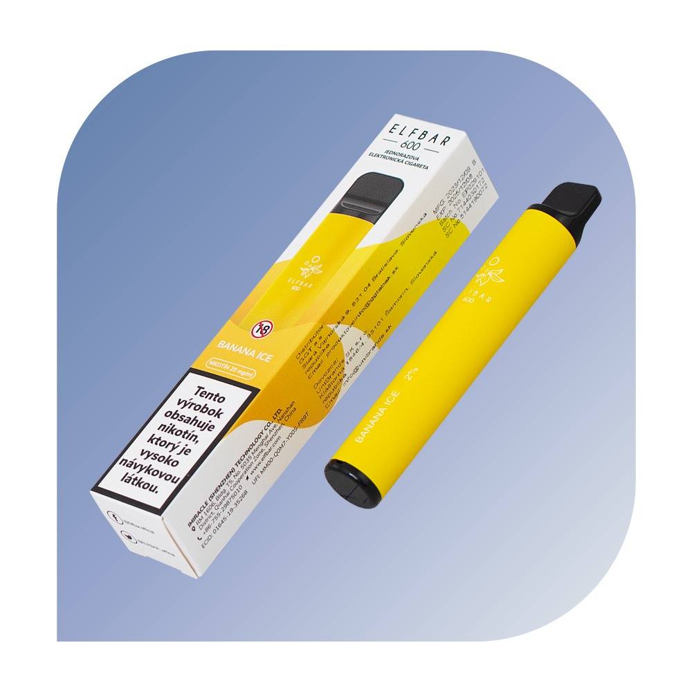 Elfbar 600 Puffs - Banana Ice (20mg/ml) - jednorazovu00e1 bezdymka