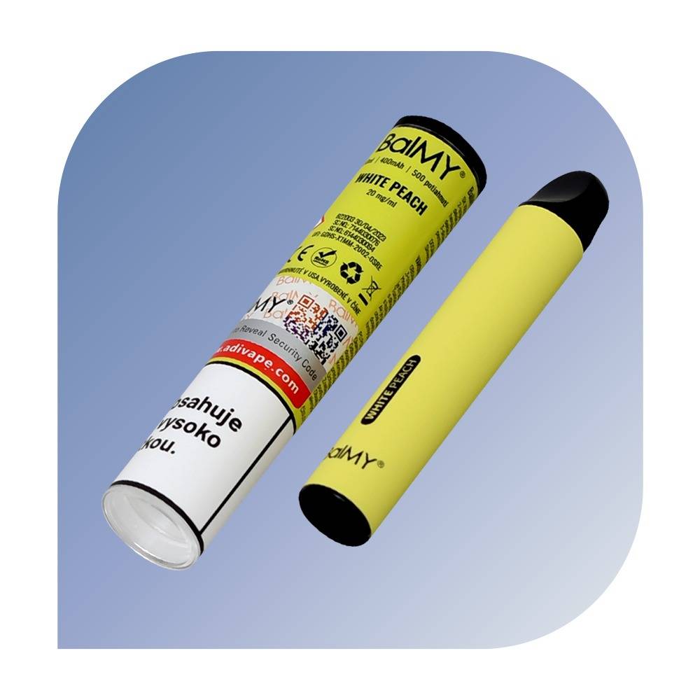 BalMy 500 Puffs - White Peach (20mg/2ml) - jednorazová bezdymka