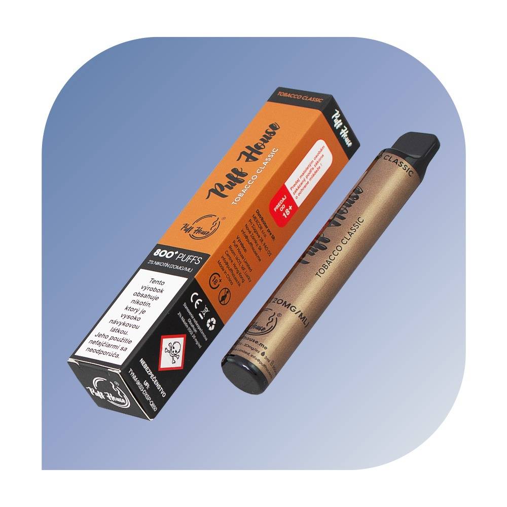 Puff House 800 Puffs - Tobacco Classic (20mg/ml) - bezdymka