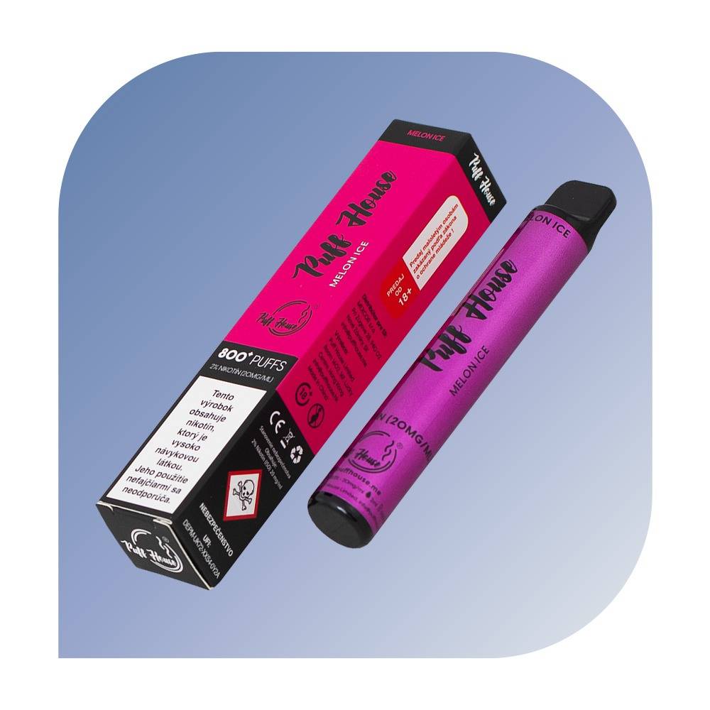 Puff House 800 Puffs - Melon Ice (20mg/ml) - jednorazovu00e1 e-cigareta