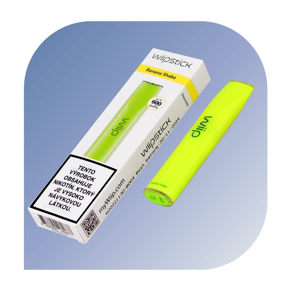 WIIPSTICK 600 Puffs - Banana Shake (18mg/ml) - jednorazovu00e1 bezdymka