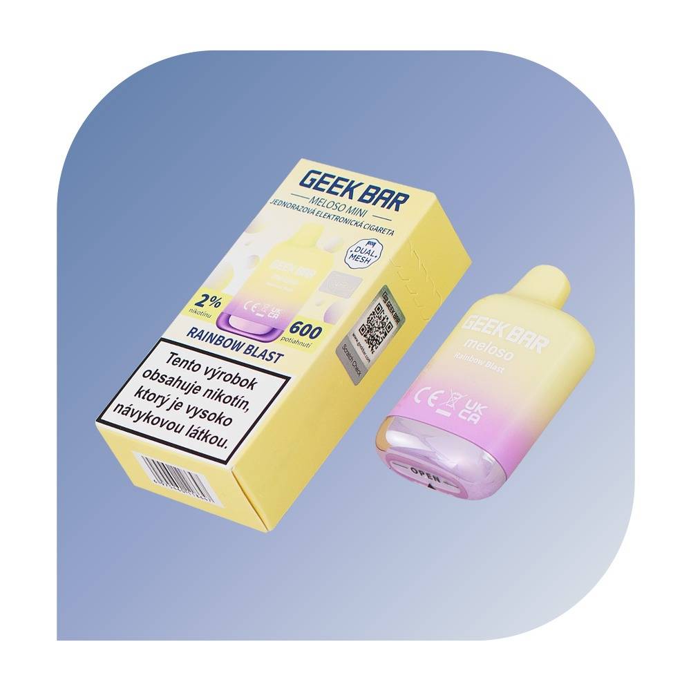 Geek Bar Meloso Mini 600 Puffs - Rainbow Blast (20mg/ml) - jednorazovu00e1 bezdymka