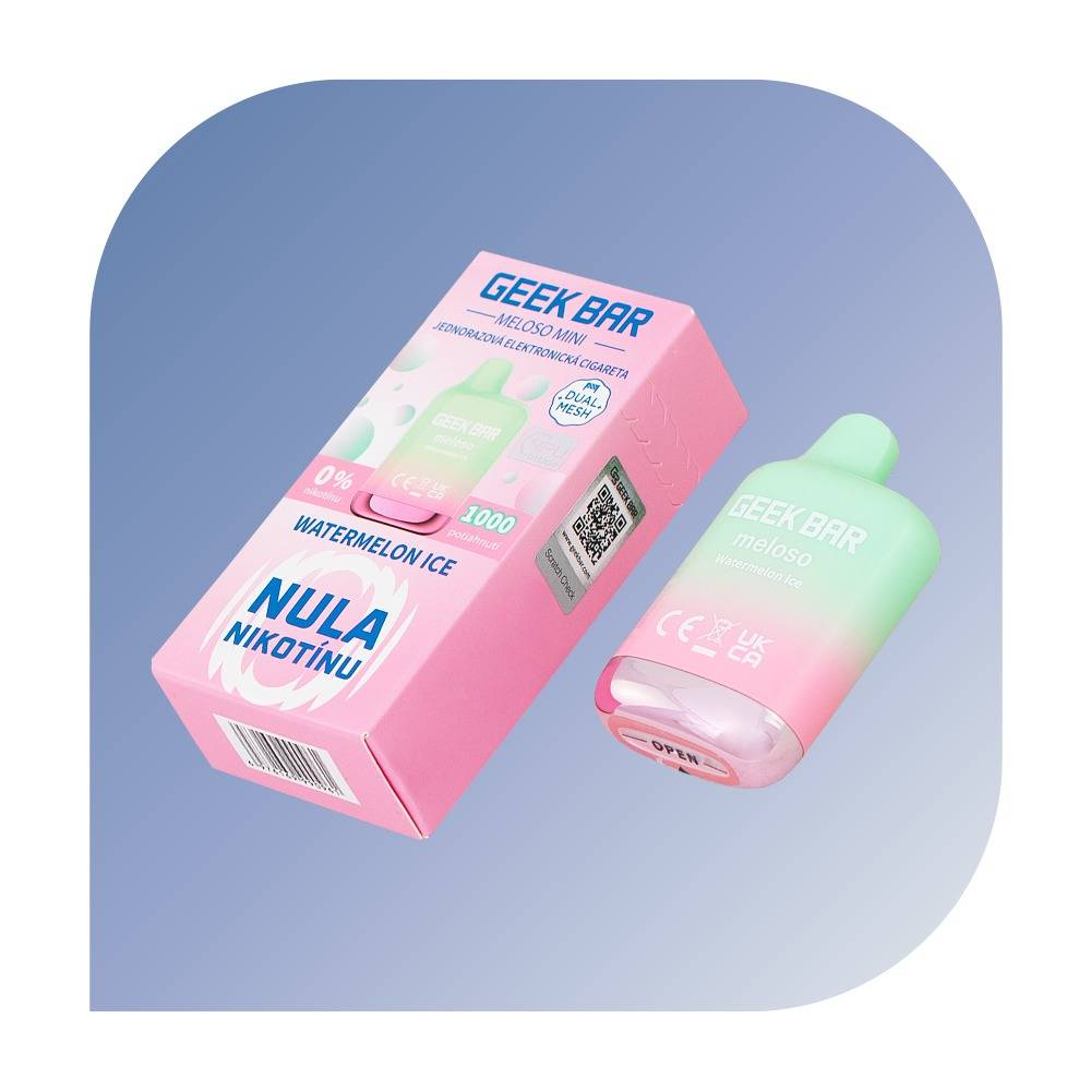 Geek Bar Meloso Mini 600 Puffs - Watermelon Ice (0mg/ml) - jednorazovu00e1 bezdymka