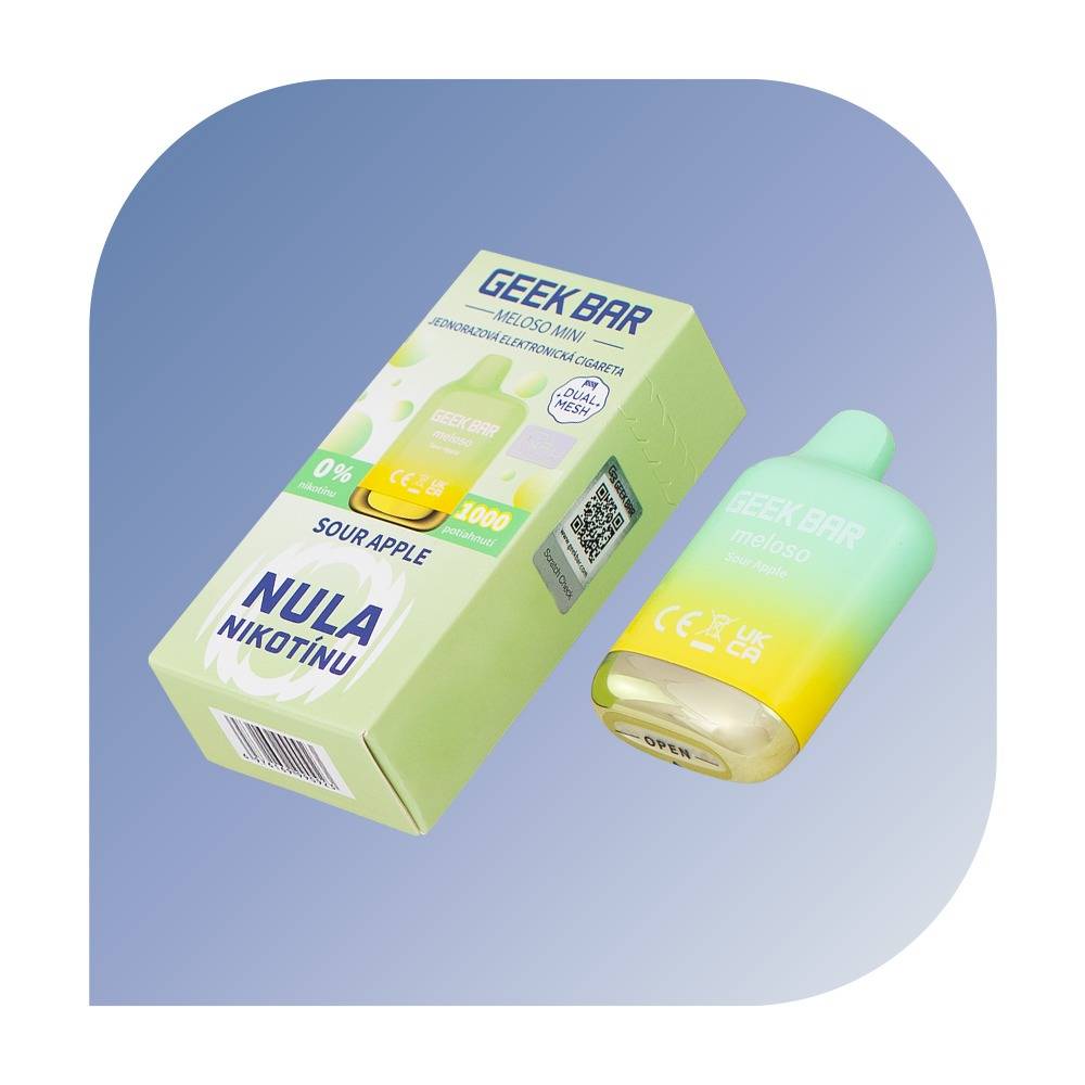 Geek Bar Meloso 600 Puffs - Mini Sour Apple (0mg/ml) - jednorazovu00e1 bezdymka