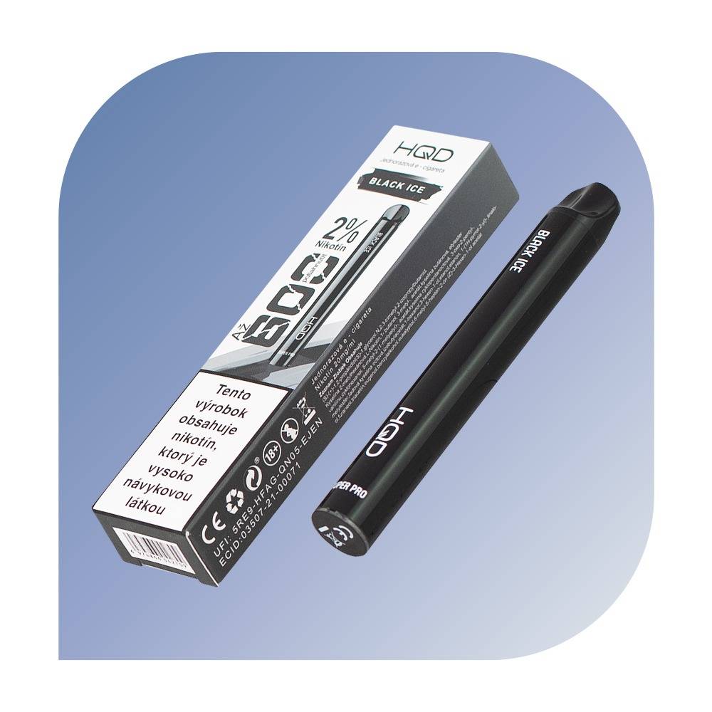 HQD SUPER PRO 600 Puffs - Black Ice (20mg/2ml) - jednorazovu00e1 e-cigareta