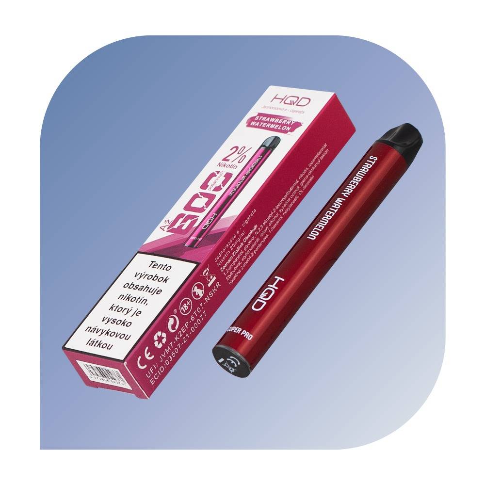 HQD SUPER PRO 600 Puffs - Strawberry Watermelon (20mg/2ml) - jednorazová e-cigareta