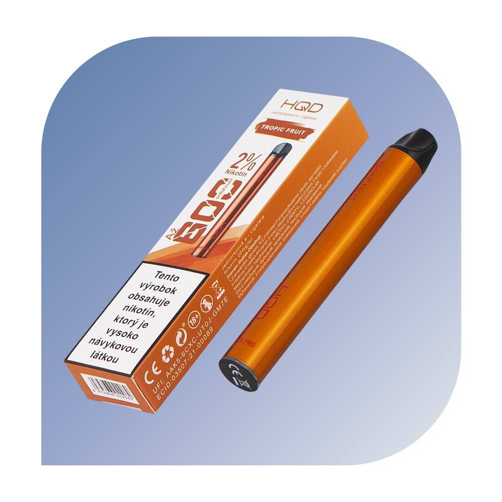 HQD SUPER PRO 600 Puffs - Tropical Fruit (20mg/2ml) - jednorazová e-cigareta