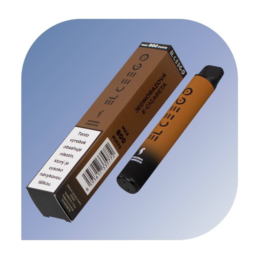 EL CEEGO 800 Puffs - Virginia Tobacco (16,9mg/ml) - jednorazová bezdymka