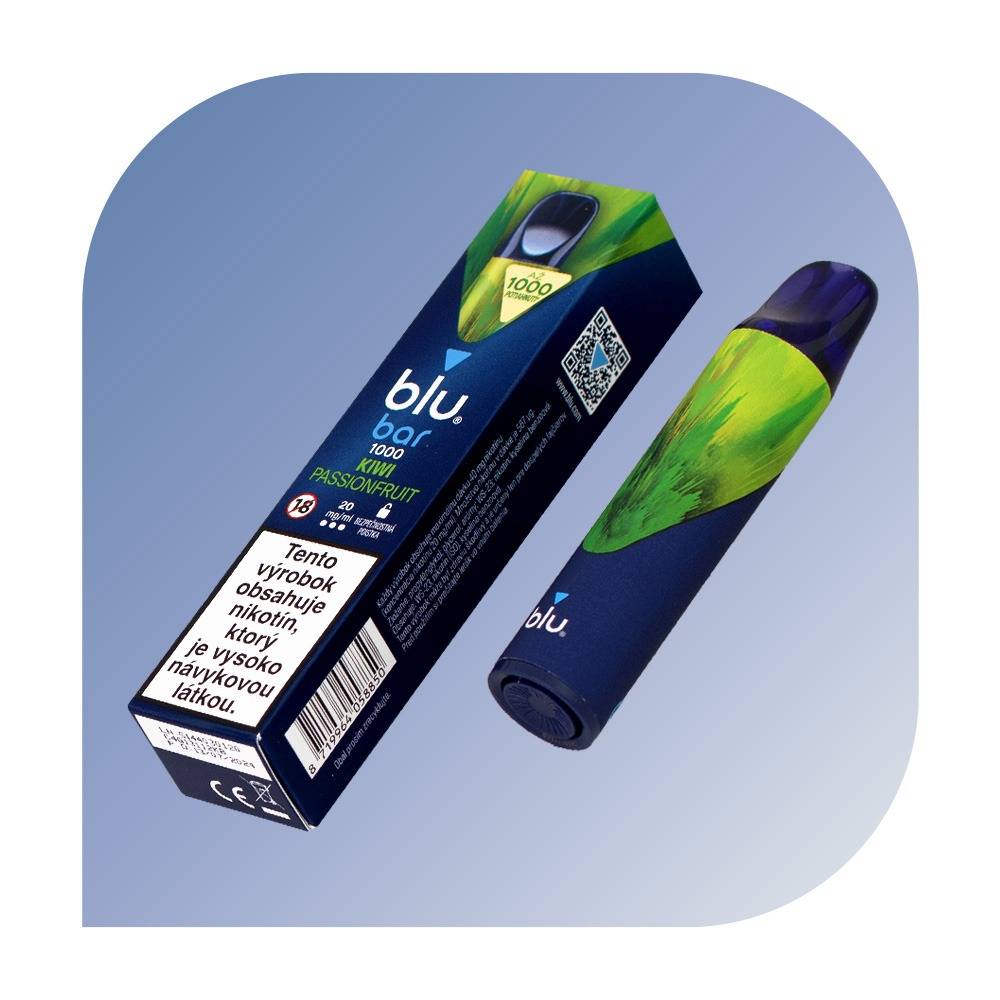 Blu Bar 1000 Puffs - Kiwi Passionfruit (20mg/ml) - jednorazová bezdymka