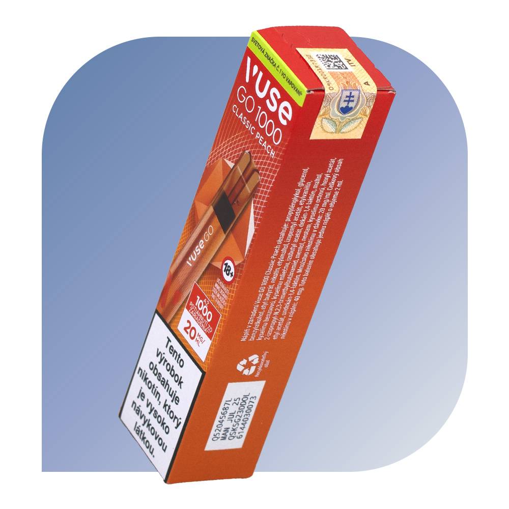 VUSE GO 1000 Puffs - Classic Peach (20mg/ml) | Gudvio.sk VUSE GO 1000 Puffs - Classic Peach (20mg/ml) | Gudvio.sk